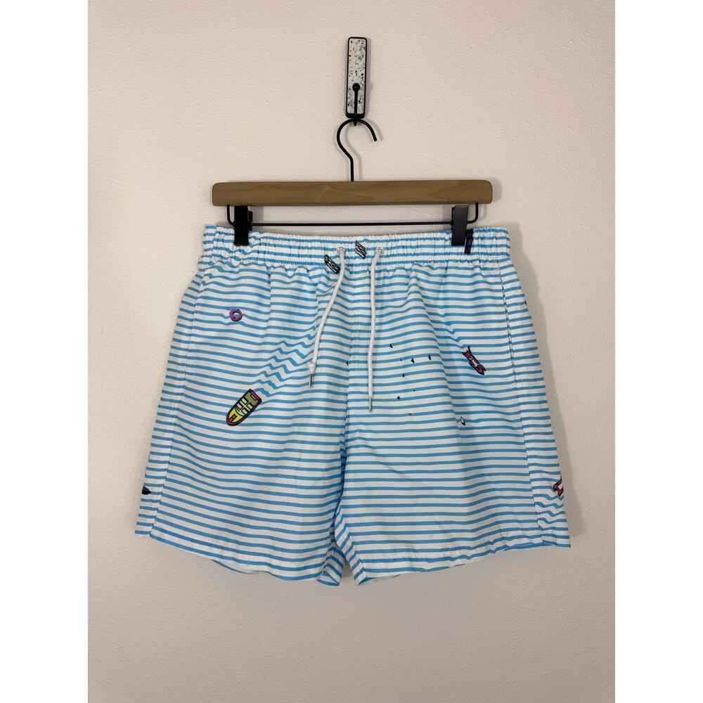 Boardies Blue Striped Swim Shorts Men’s Medium Beach Trunks